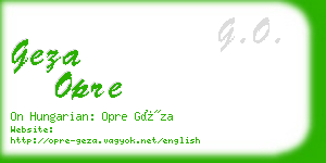 geza opre business card